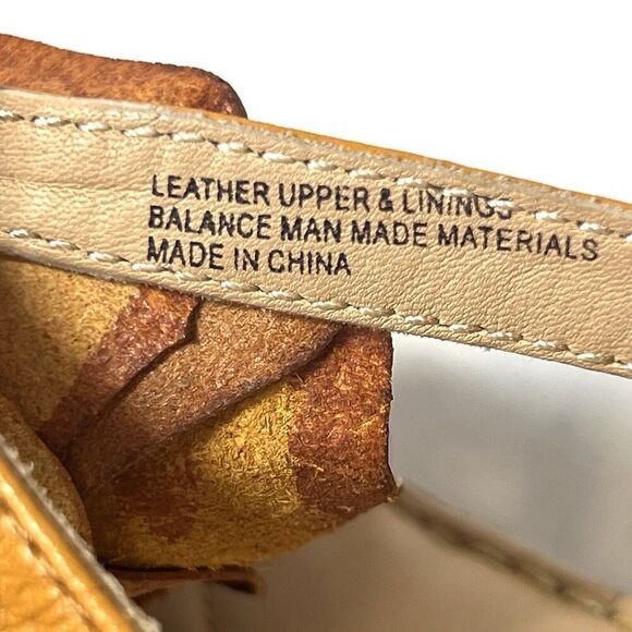 Born Crown Heeled Sandals Womens Sz 7M Yellow Flower Leather Sling Back Open Toe - Picture 8 of 9